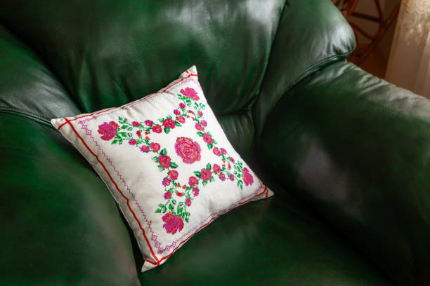 Enjoying reading a book on a luxury sofa