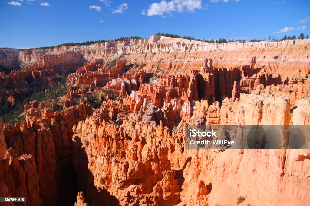 The infinite field of red hoodoos from Inspiration point inside the Bryce Canyon National Park The infinite field of red hoodoos from Inspiration point inside the Bryce Canyon National Park in Utah Bryce Canyon Stock Photo