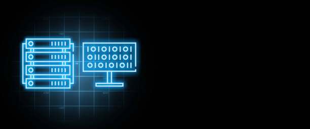 istock Crypto business concept. Big data and equipment for cryptocurrency mining with copy space. 1367897522