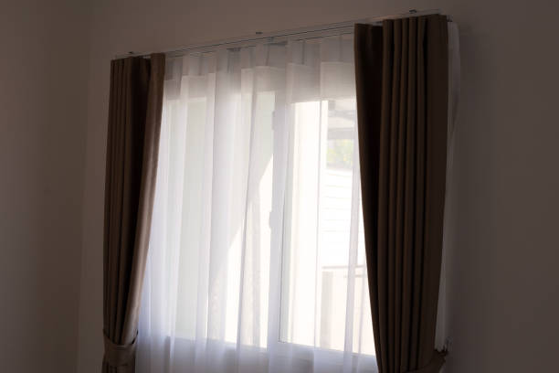 istock Curtains door or window, Room decoration interior 1367906438