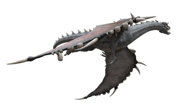 istock Fantasy flying dragon isolated on white 3d illustration 1367917647