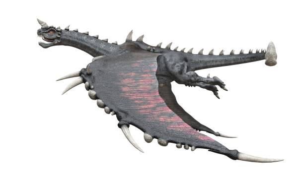 istock Fantasy flying dragon isolated on white 3d illustration 1367917659