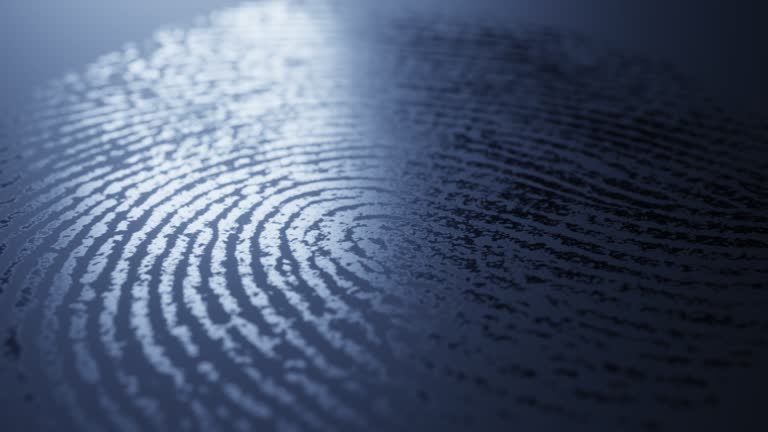 Fingerprint mark on dark surface