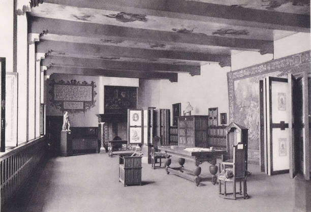 Inside of the rectory at Saint Agatha Convent in Delft, Netherlands.  Photo by Dr. Charles Mitchell commissioned for an 1894 book about Holland. Source: Original edition is from my own archives. Copyright has expired and is in Public Domain.