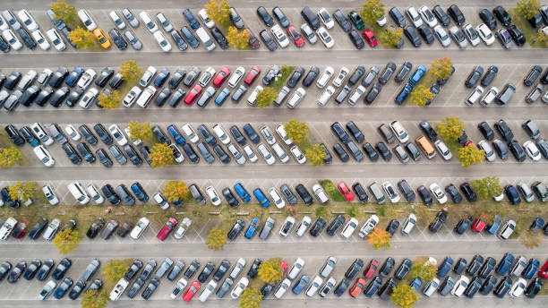 istock Parking Lot, Aerial View 1367920285