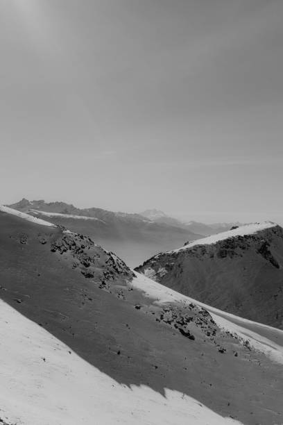 istock Idyllic mountain landscape with snow on a sunny day. 1367925369