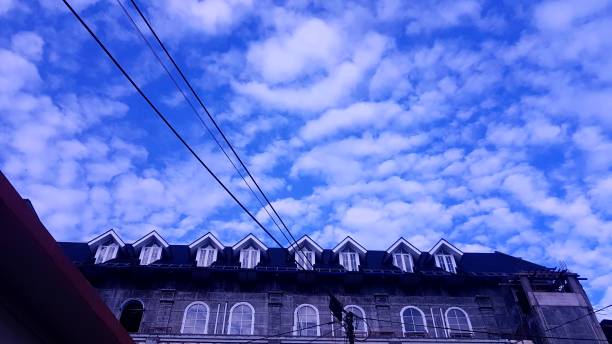 istock atmospheric medieval building with beautiful mamatus clouds 1367925453