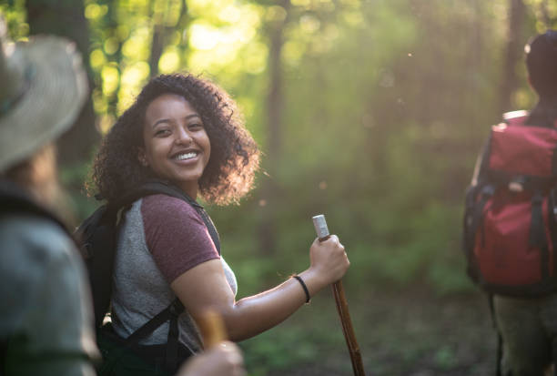 Young Adults on a Hiking Trail