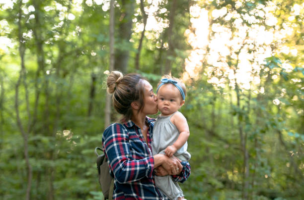 istock Mother and Daughter on a Hike 1367929801