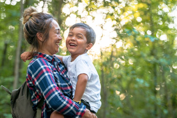 istock Mother and Son on a Hike 1367929807