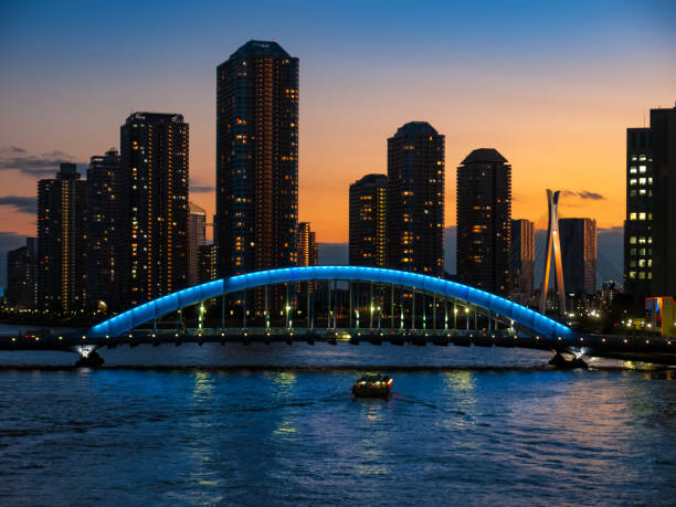 istock Big City Tyokyo  Kachidoki Bridge and Sunset 1367935153