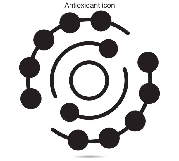 grafika wektorowa ilustracji ikony antyoksydacyjnej na tle - antioxidant stock illustrations