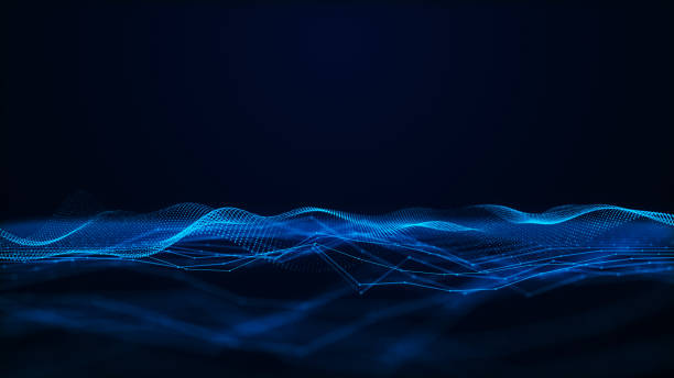 istock Abstract background shining blue floor ground particles stars dust with flare. 1367941901