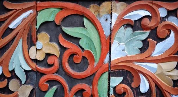 istock Traditional Wood Carving Panel 1367944380