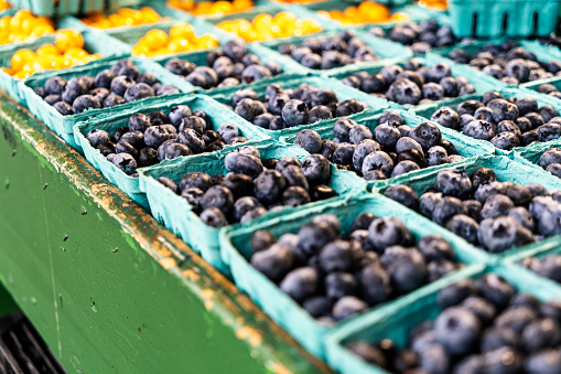 Blueberries For Sale At Farmers Market