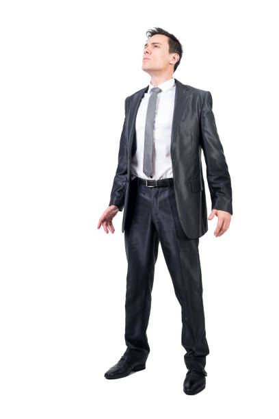 istock Honest man in formal suit. White background. 1367946286
