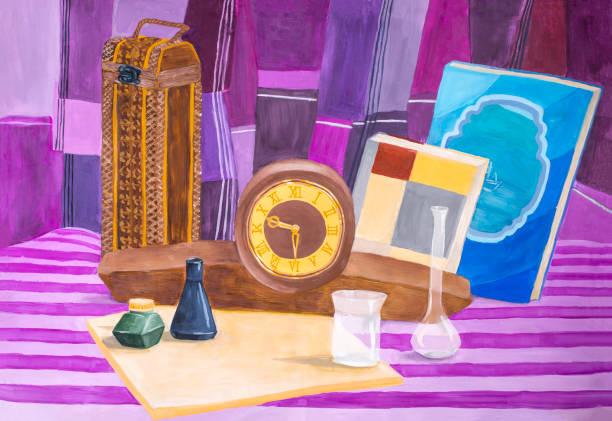 istock Children's drawing in gouache 