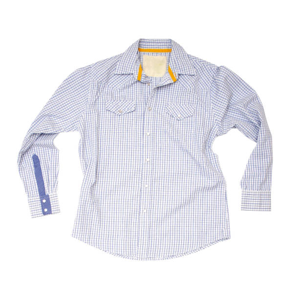 istock Blue Checkered Shirt - White Background 136794760