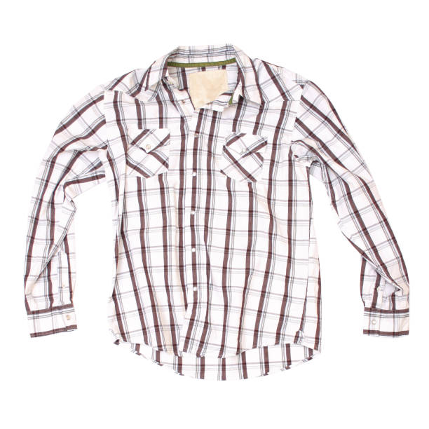 istock Brown Western Shirt - White Background 136795027