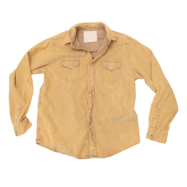istock Leather Cowboy Shirt on White Background 136795033