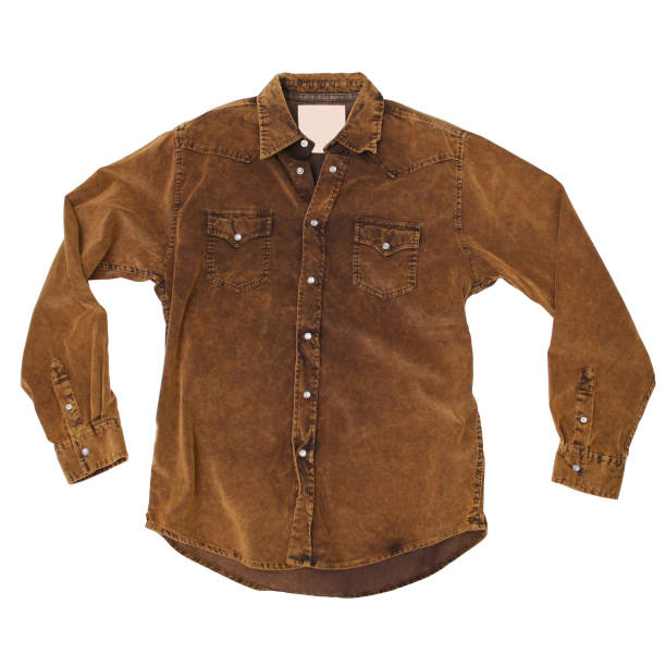 istock Corduroy Cowboy Shirt on White Background 136795038