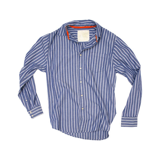istock Pinstriped Pajama Top on White Background 136795044