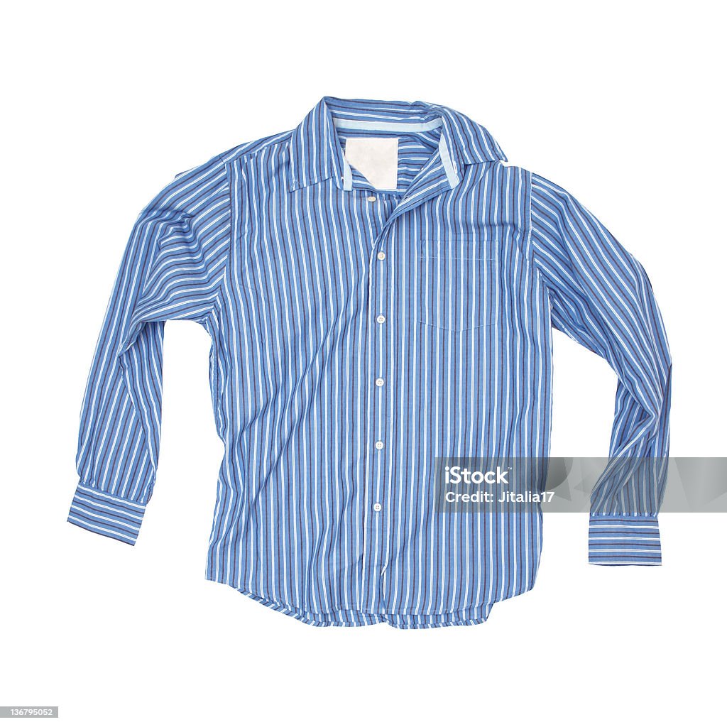 Azul Pajama-Top em um fundo branco - Royalty-free Camisa com botões Foto de stock