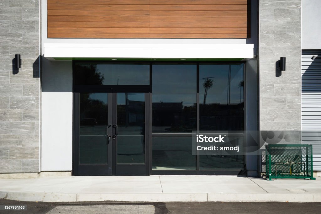 Building Abandoned modern building storefront Store Stock Photo