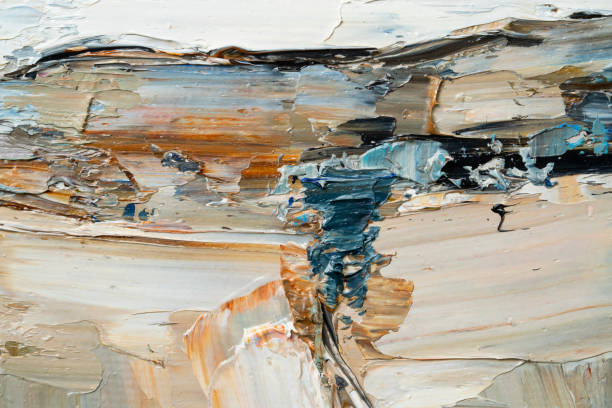 istock Expressive embossed pasty oil paints and reliefs. 1367954784