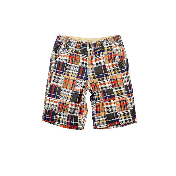 istock Plaid Madras Shorts on White Background 136795519