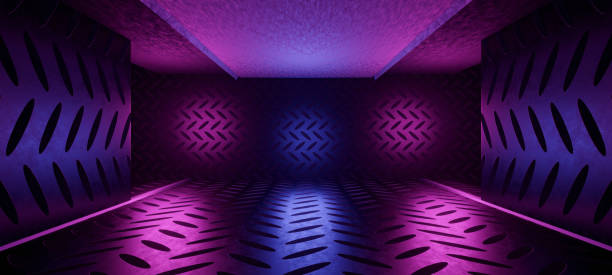 Experimental Corridor Hangar Basement Underground Hallway Phantom Glow with Dark Orchid Colors Digital Abstract Background Alien Futuristic Concept 3D Render Experimental Corridor Hangar Basement Underground Hallway Phantom Glow with Dark Orchid Colors Digital Abstract Background Alien Futuristic Concept 3D Render digital underground stock pictures, royalty-free photos & images