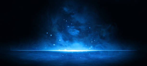 istock Mysterious Floor And Lighting Boldness Digital Realistic with Dodger Blue Colors Abstract Background Lighting Concept For Graphic Design 1367955798