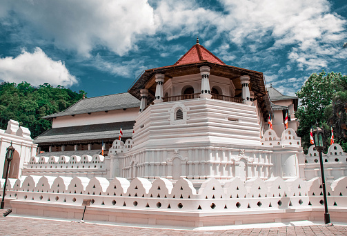 Sri Dalada Maligawa or the Temple of the Sacred Tooth Relic is a Buddhist temple in the city of Kandy, Sri Lanka. It is located in the royal palace complex of the former Kingdom of Kandy.