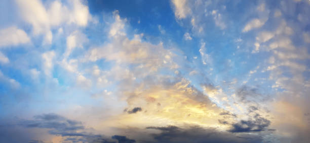 istock Beautiful sunset sky with clouds. Skyline background 1367960795