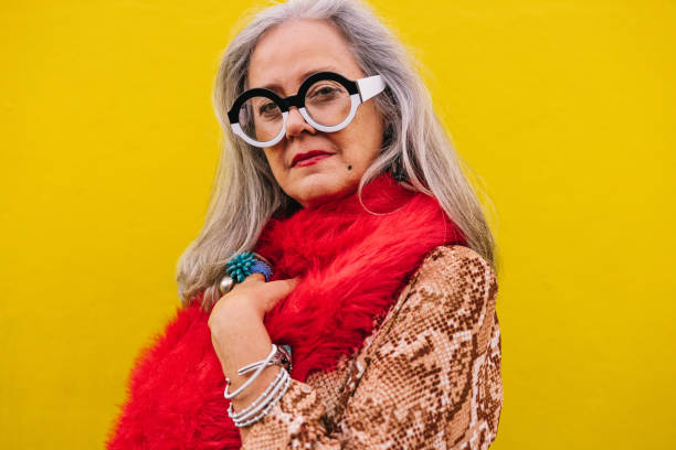 istock Stylish senior woman looking at the camera 1367963935