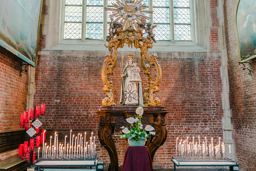 Saint Urban's Abbey is a former Cistercian monastery in the municipality of Pfaffnau in the canton of Lucerne in Switzerland. It is a Swiss heritage site of national significance. The monastery was founded in 1194 - the  new baroque chapel was realized in 1711.  The image shows the interior of the chapel with the beautiful altar.