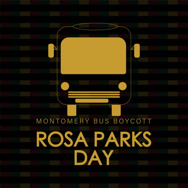 autobus w jednej linii w widoku izometrycznym na dzień rosa parks - boycott stock illustrations