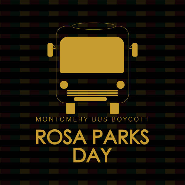 автобус в одной линии в изометрическом виде на день розы паркс - boycott stock illustrations