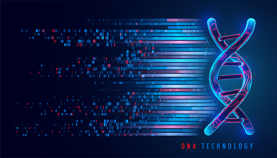 Big genomic data visualization. DNA test, genom map. Graphic concept for your design