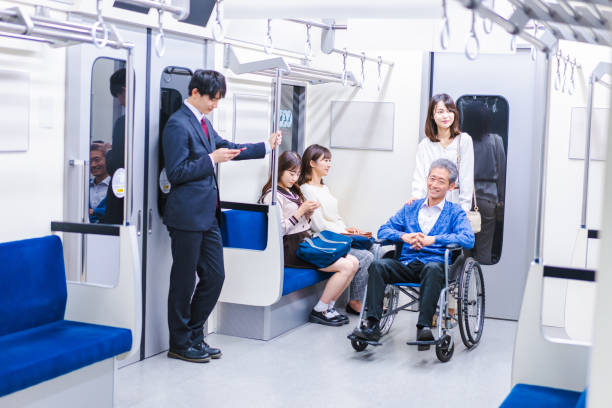 istock Passengers in wheelchairs on the train 1367979724