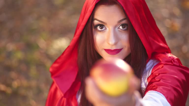 Red Riding Hood Offering Apple