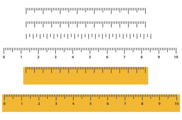 zestaw wektorowy linijki - ruler stock illustrations