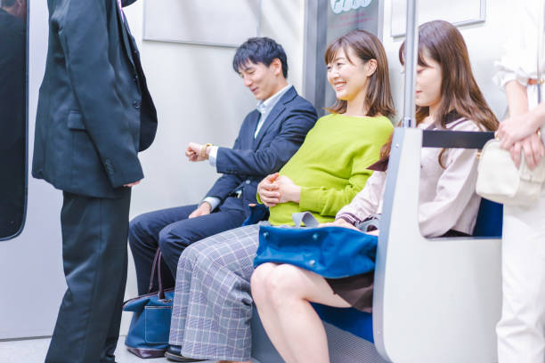 istock Pregnant women traveling by train 1367982075