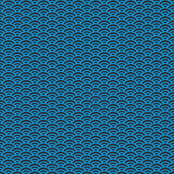 istock simple vector pixel art seamless pattern of minimalistic turquoise and black scaly japanese water waves pattern 1367983401