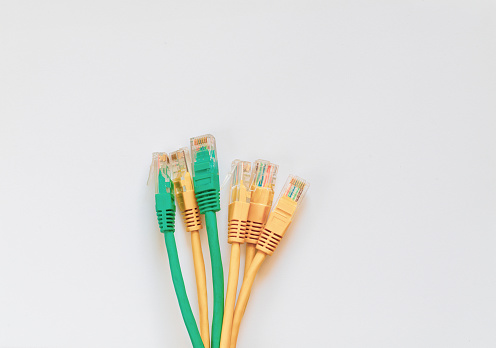 Various multicolored computer cables