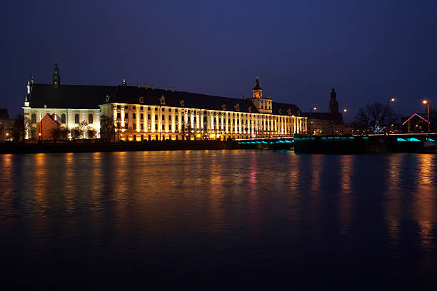 The building of University of Wroclaw from the riverbank.