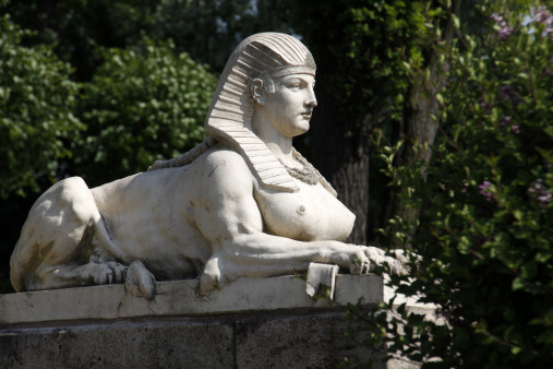 Statue of a sphinx in Bad Langensalza (Germany)