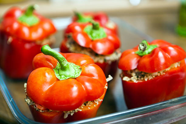 Stuffed peppers Stuffed peppers before cooking hungarian pepper stock pictures, royalty-free photos & images