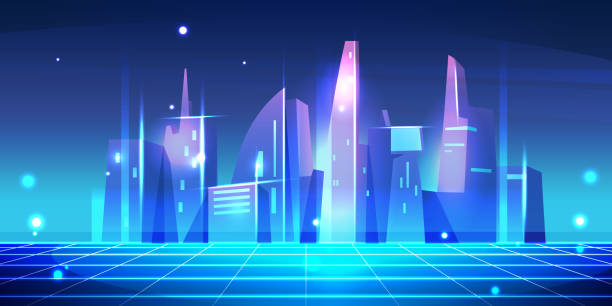 istock Digital city of future in metaverse concept, futuristic constructions and skyscrapers with towers. Vector high and low raises, panoramic views, downtown. Virtual augmented reality, contemporary town 1367987428