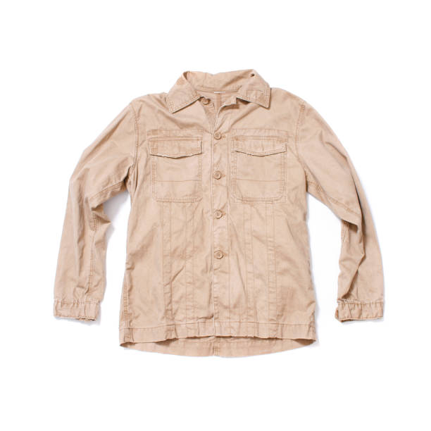 istock Chino Military Shirt on White Background 136798746